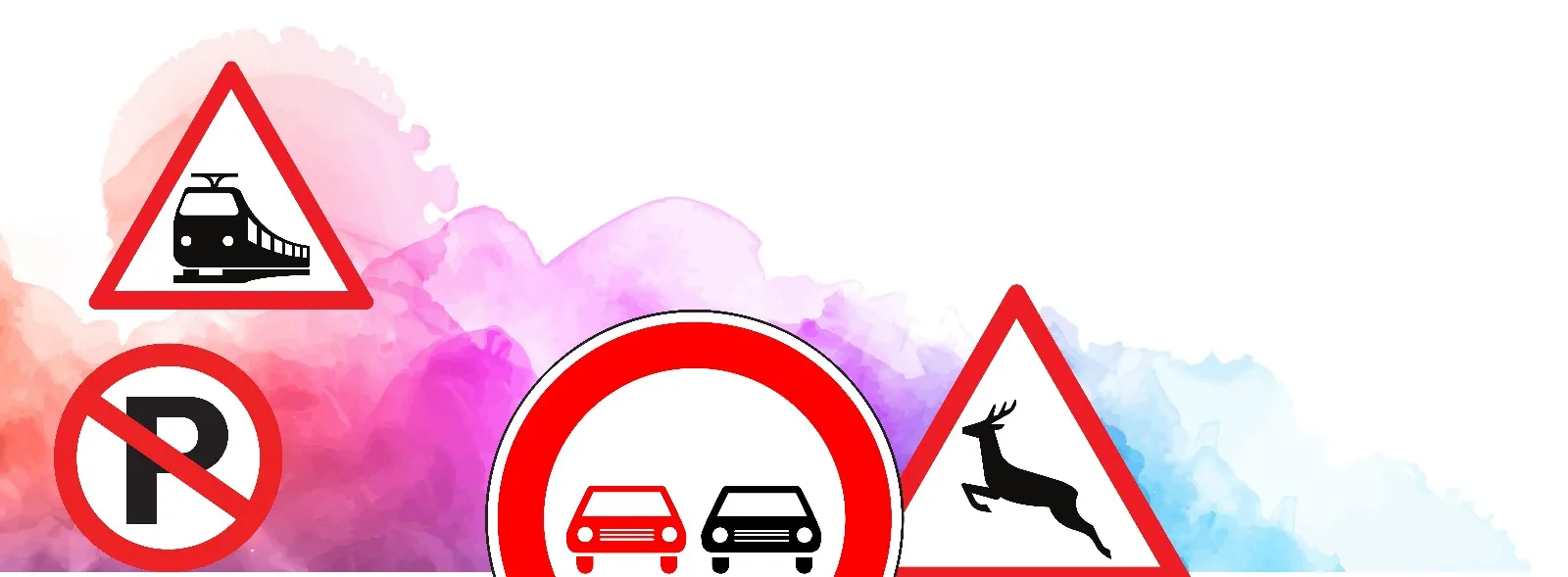 Marcus Müller UG – Fahrschule – eine Sammlung gängiger Verkehrszeichen. Diese Zeichen sind unerlässlich für die Verkehrssicherheit und die Verkehrsregelung.